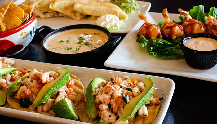 Enjoy Escondido's Mexican food favorites—shrimp tacos, burritos, quesadillas, and tasty sauces.