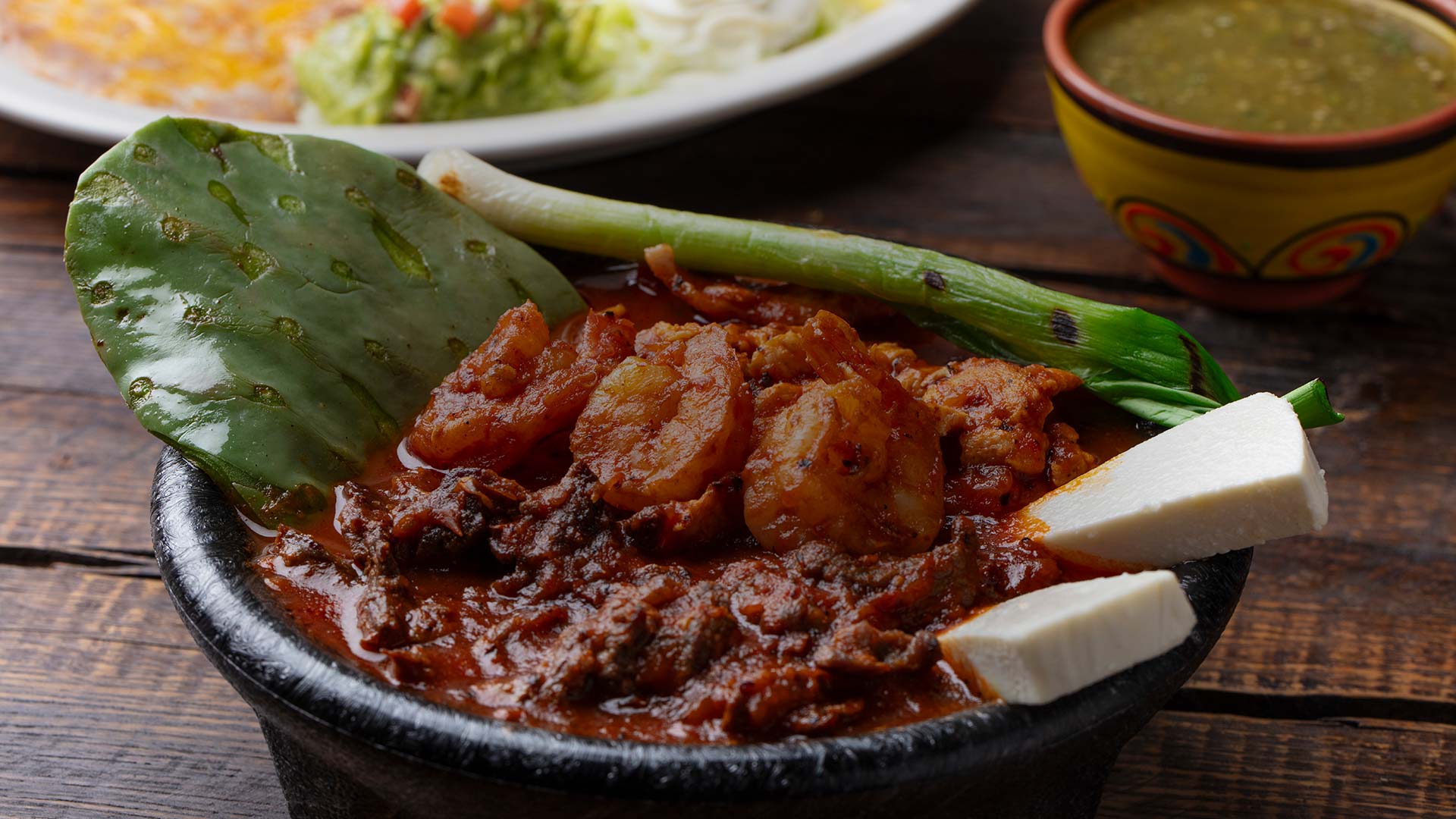 Savor our Molcajete Mixto at Mi Guadalajara Mexican Restaurant in Escondido